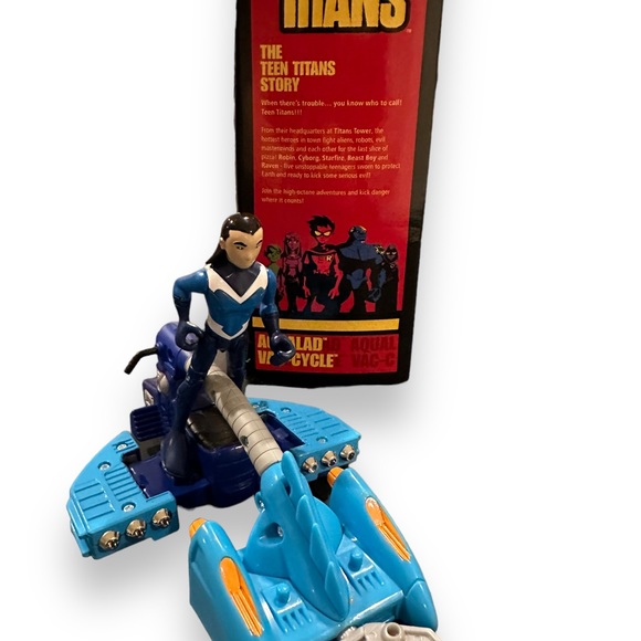 Teen Titans Aqualad Vac-Cycle Action Figure and Vehicle DC Comics 2004 Toy RARE - Picture 7 of 7